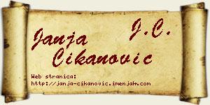 Janja Čikanović vizit kartica